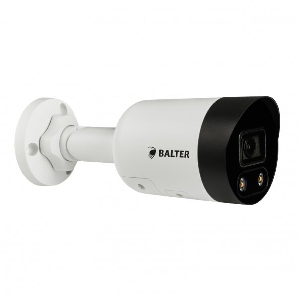 BALTER X PRO NightHawk IP Außenkamera mit 8.0MP 4K UHD, 2.8mm, Nachtsicht 50m, Ultra Low Light, WDR 120dB, Deep Learning AI, Alarm-Licht, Mikrofon + Lautsprecher, PoE/12V DC, IP67