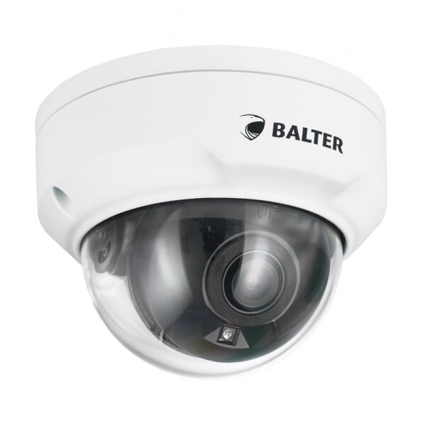 BALTER X PRO NightHawk Vandalensichere IP Dome-Kamera mit 4.0MP, 2.8mm, Nachtsicht 40m, Ultra Low Light, WDR 120dB, Deep Learning AI, Alarm, Audio, PoE/12V DC, IK10, IP67