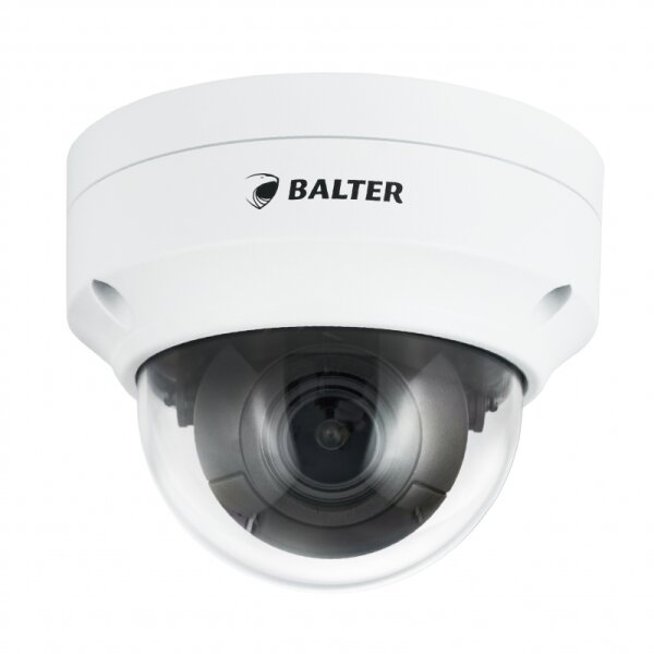 BALTER X ECO Vandalensichere IP Dome-Kamera mit 5.0MP, 2.8-12mm Motorzoom, AutoFocus, Nachtsicht 40m, WDR 120dB, VCA, Privatzonen, Mikrofon, PoE/12V DC, IK10, IP67