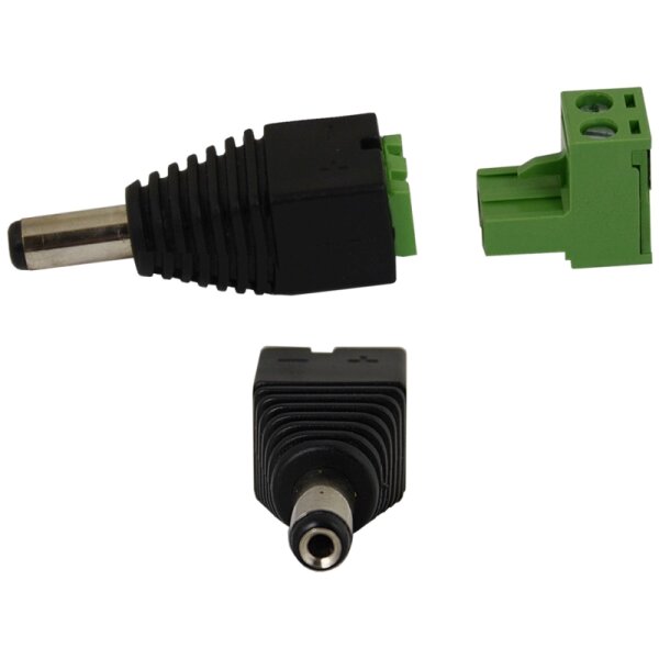 Strom-Adapter, DC-Adapter, DC-Stecker 2.1mm/5.5mm auf Lüsterklemme 2-pol. (männlich)